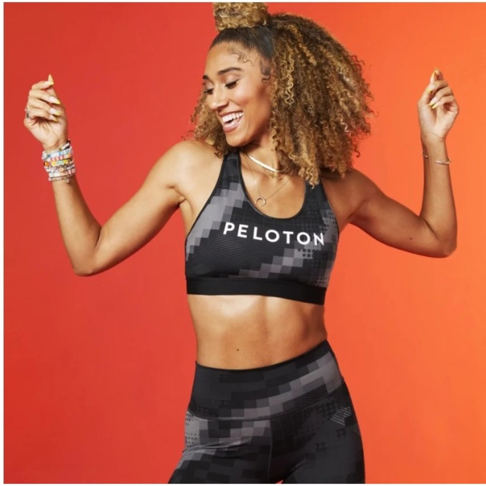 Peloton x Adidas Women's Black Gray Colorway Racerback Sports Bra Size M